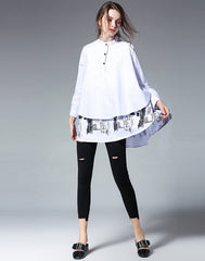 Loose Fashion Versatile Printed Blouse