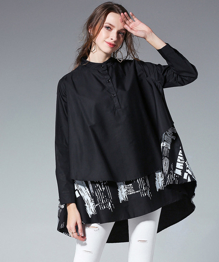 Loose Fashion Versatile Printed Blouse