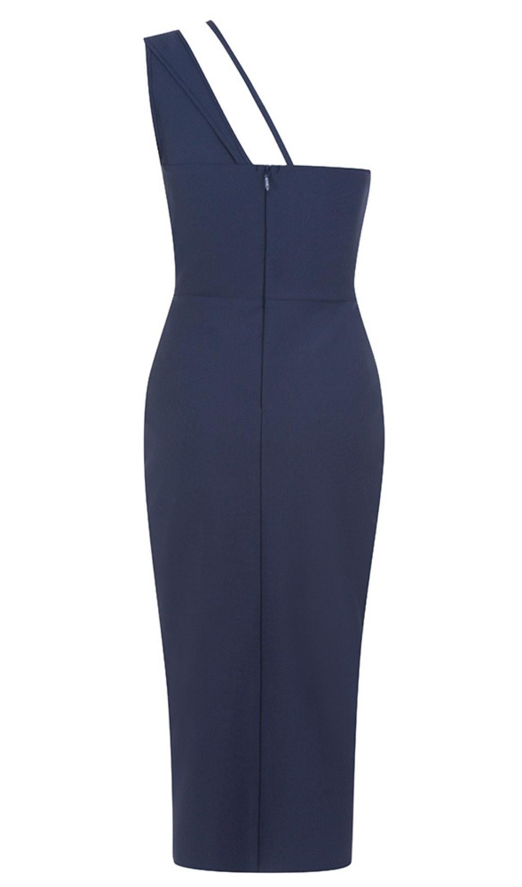 SPLIT MIDI DRESS IN BLUE