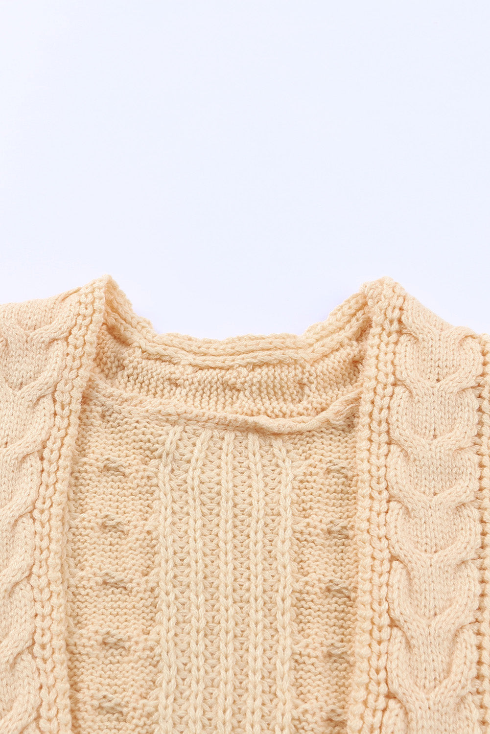 Orange Chunky Knit Open Front Cardigan