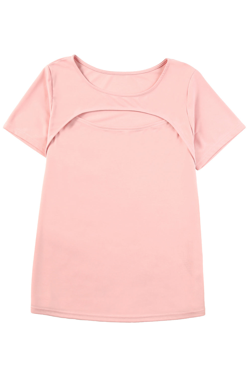 Camiseta rosa con abertura frontal y escote Peekaboo de talla grande