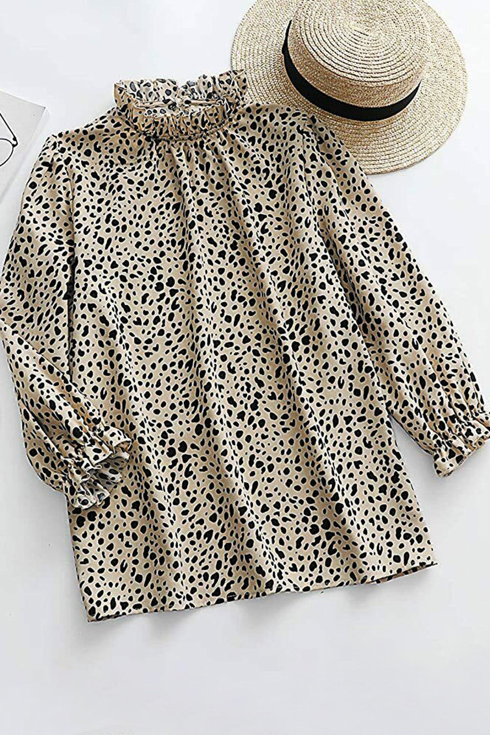 Camiseta sin mangas con cuello redondo y estampado de leopardo rosa