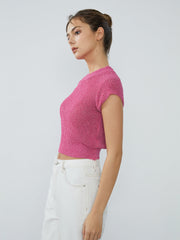 Cap Sleeve Knit Crop Top