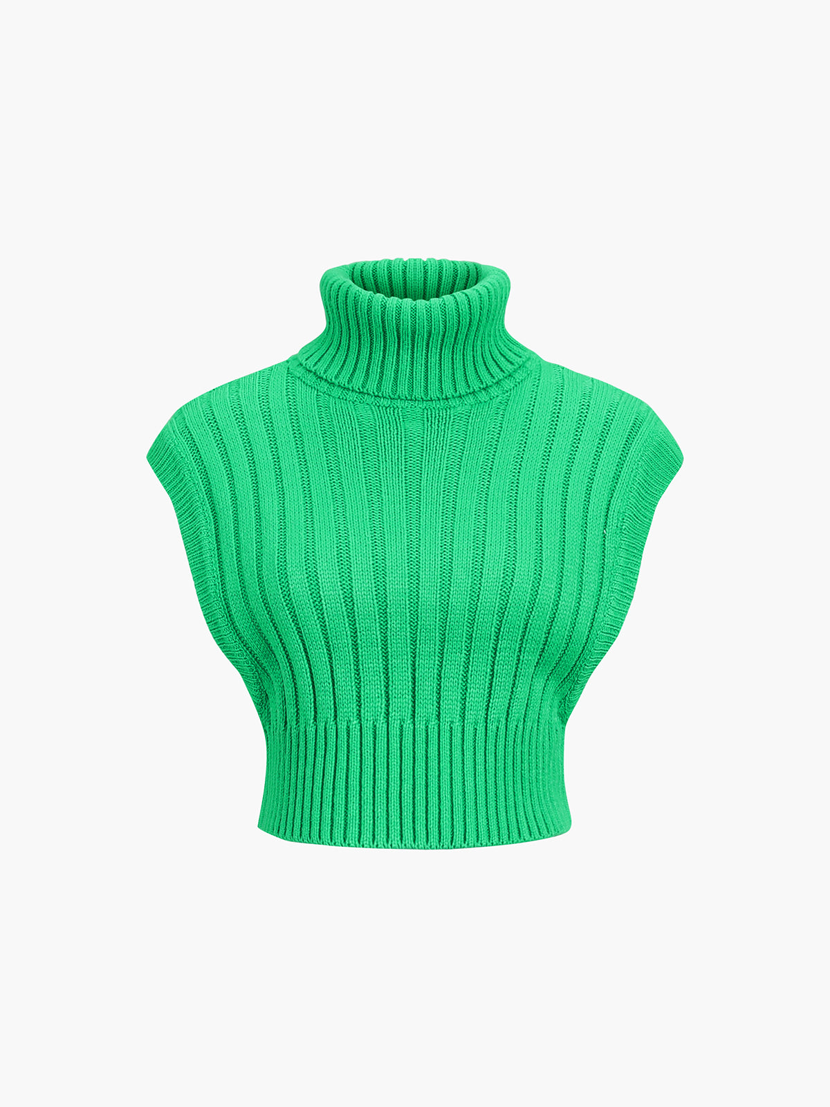 Cap Sleeve Mock Neck Rib Top