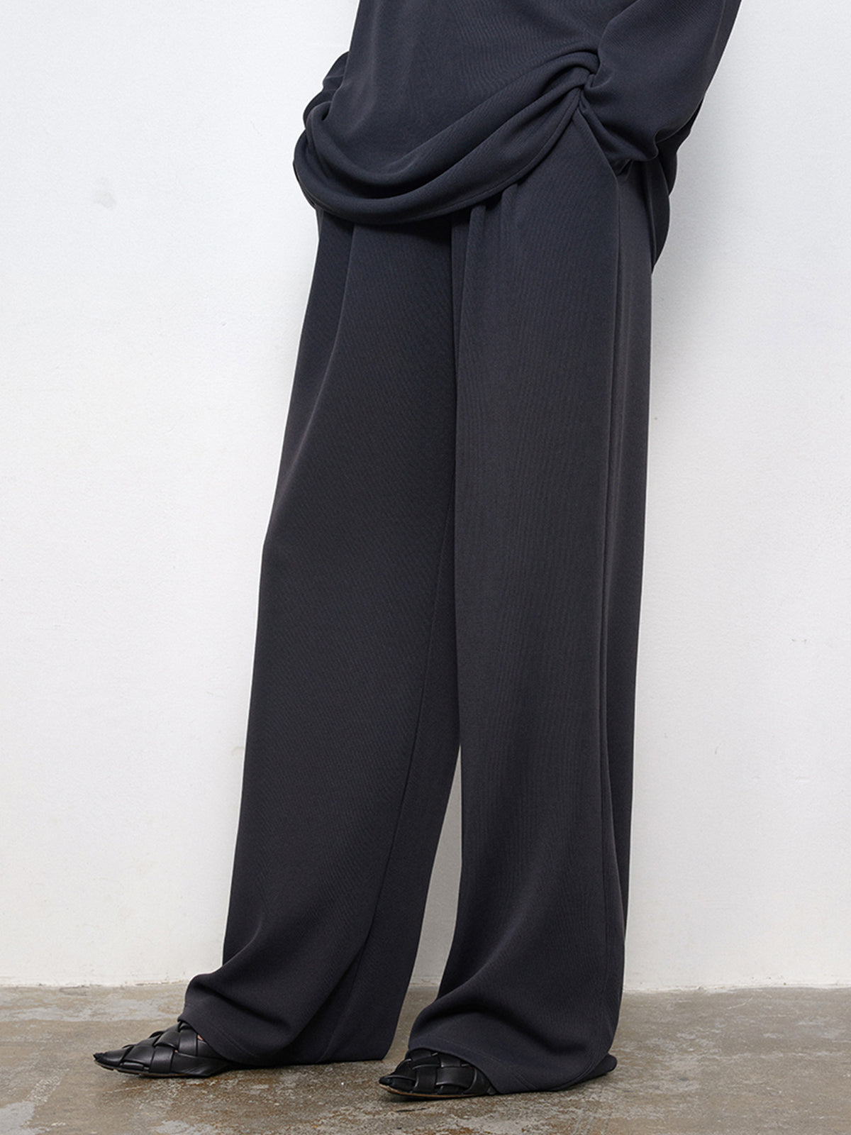 City Solid Wide Leg Pants