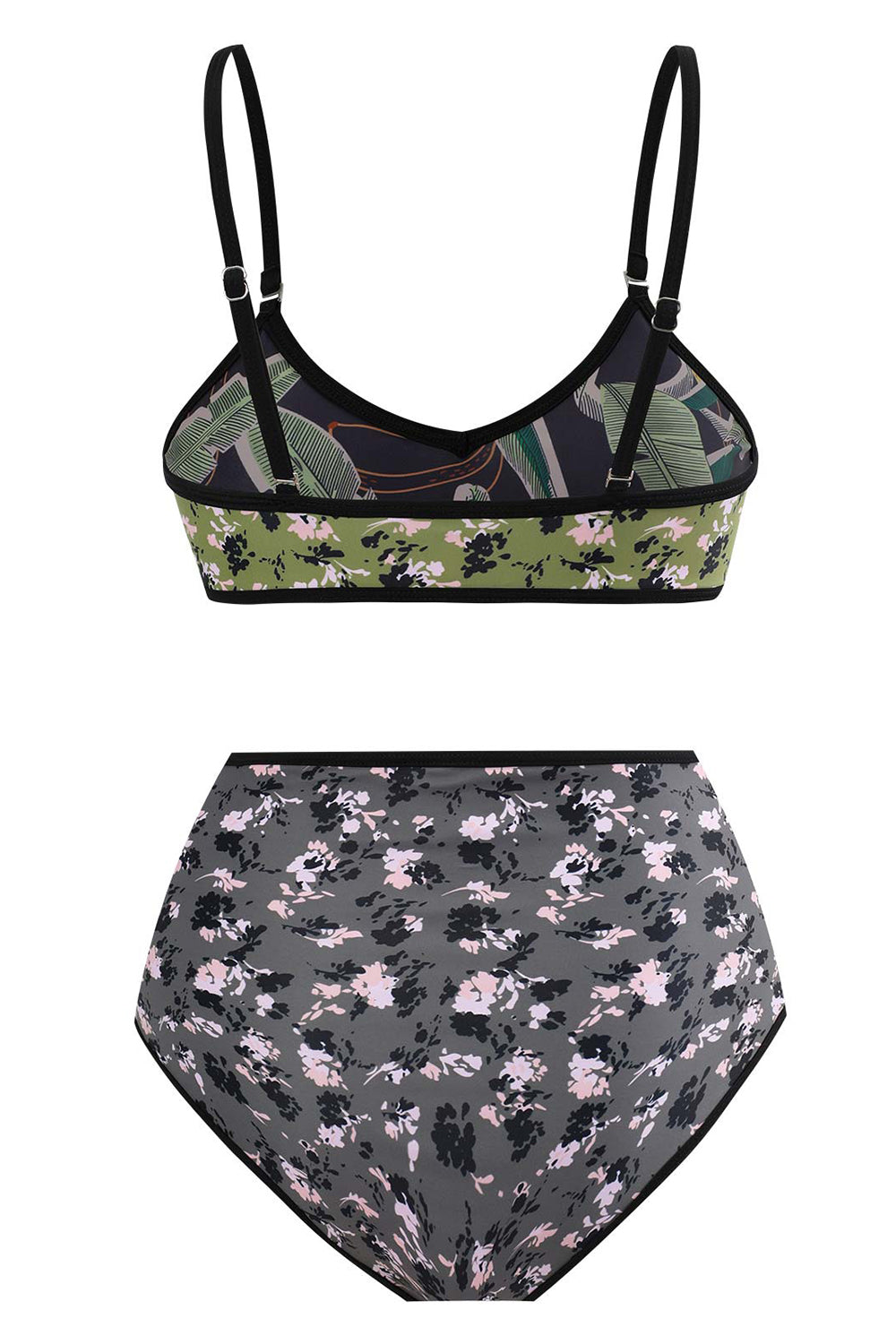 Floral Printed 3 Piece Bikini Set with Beach Skirt