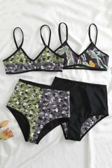 Floral Printed 3 Piece Bikini Set with Beach Skirt