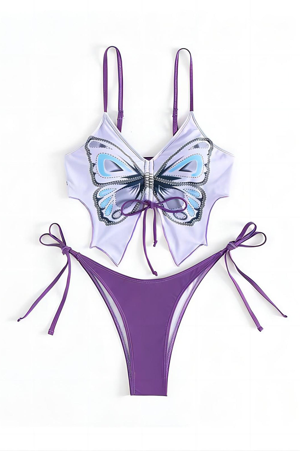 Purple Butterfly Printed Bikini