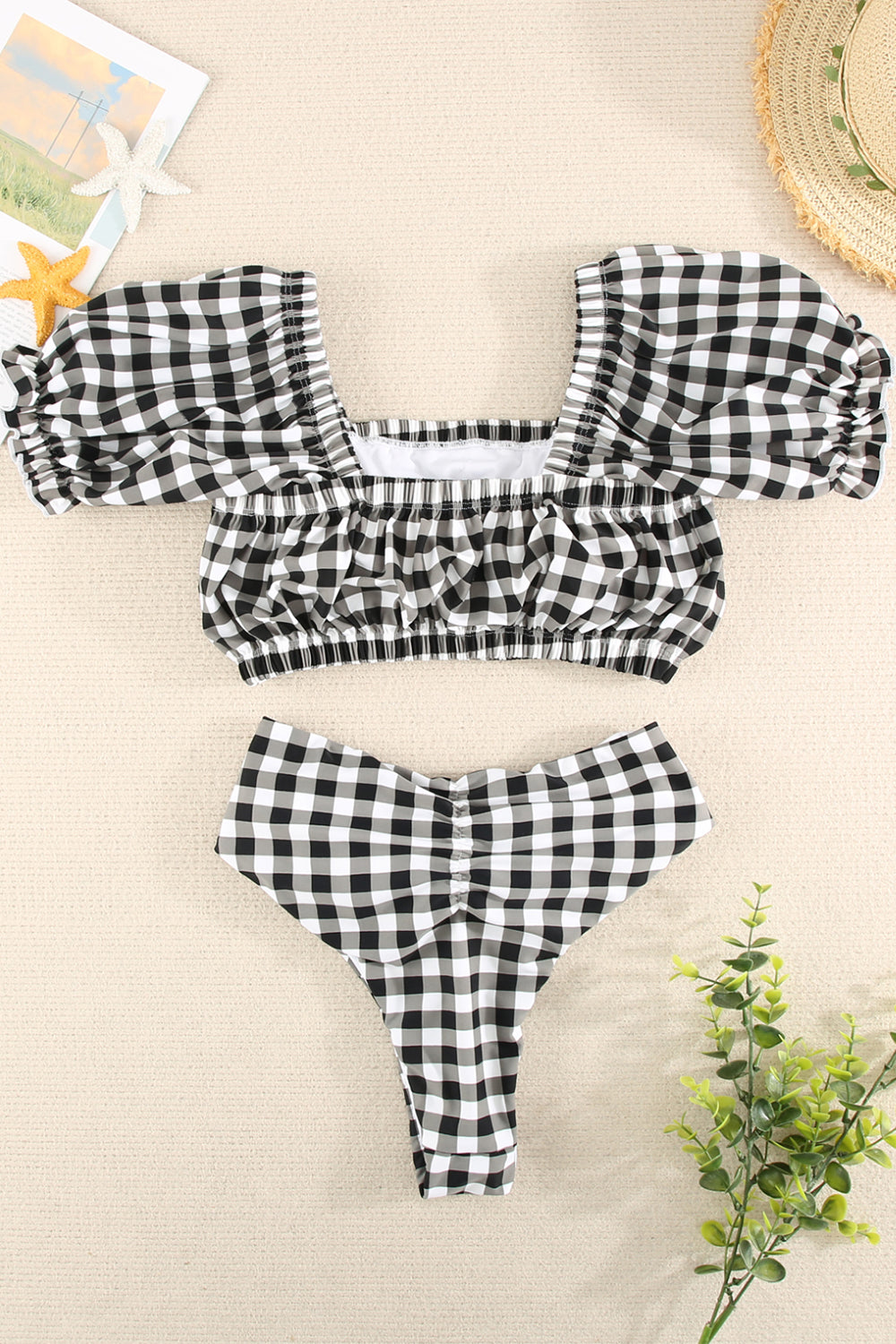 Two Piece Plaid Printed Bikini