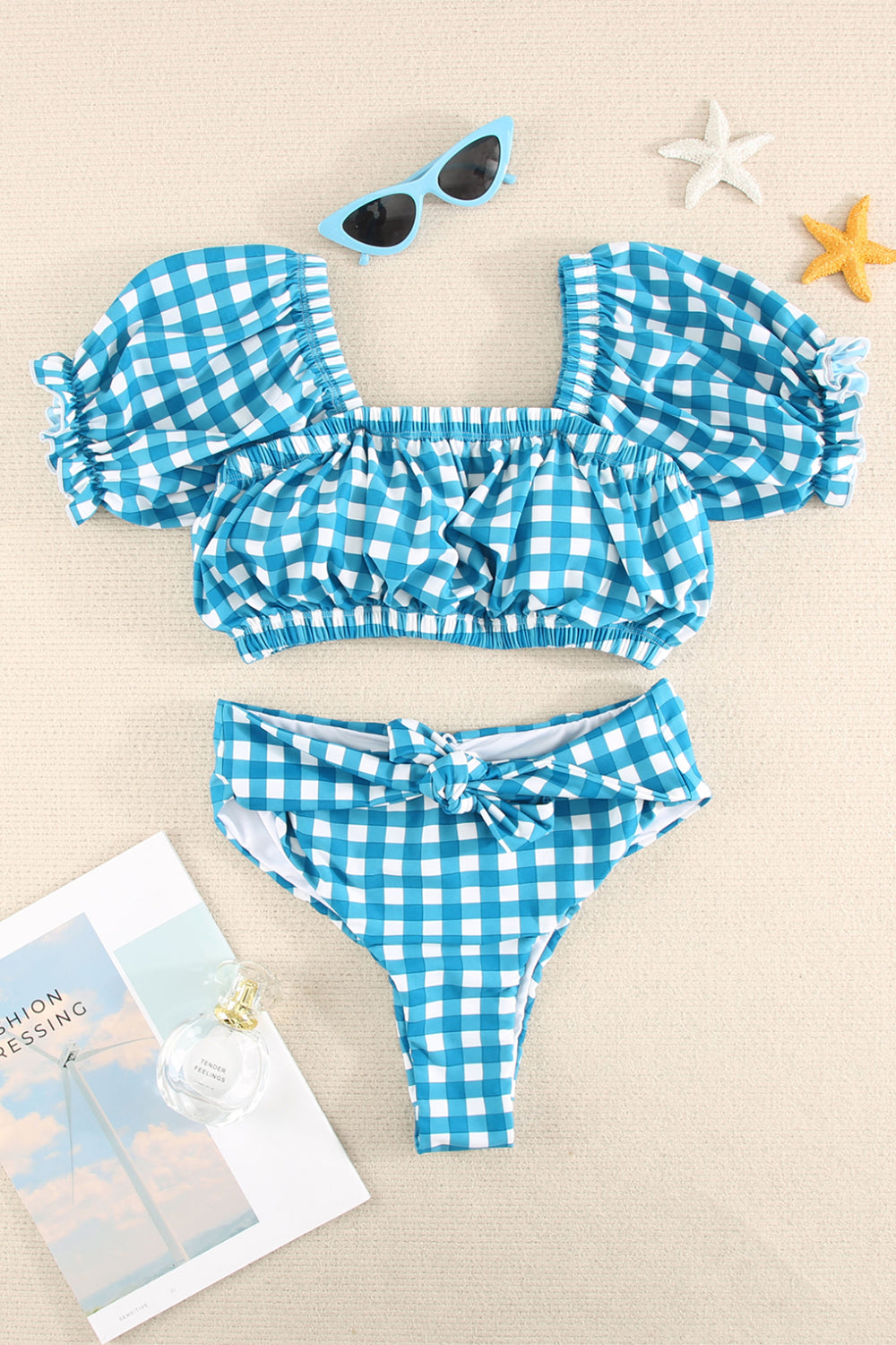 Two Piece Plaid Printed Bikini