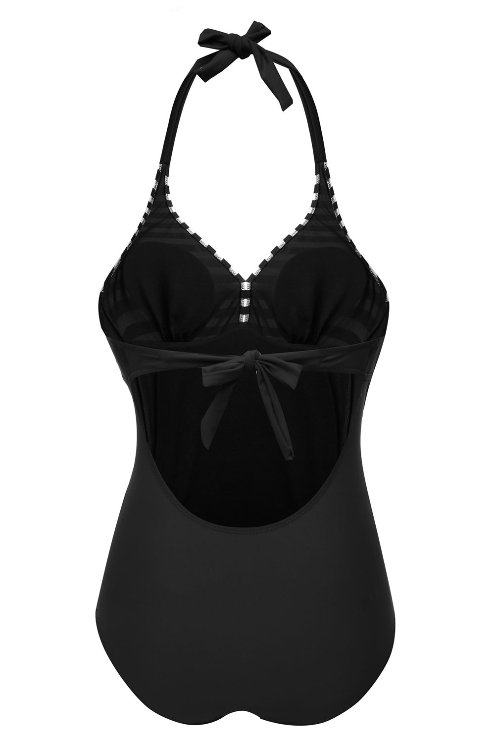 Black Halter One Piece Swimwear