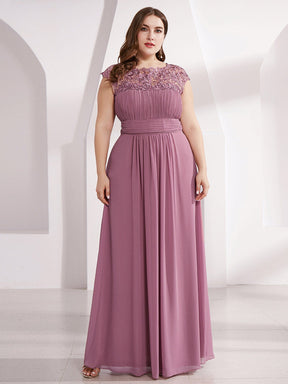 Maxi Lace Cap Sleeve Long Formal Evening Dress