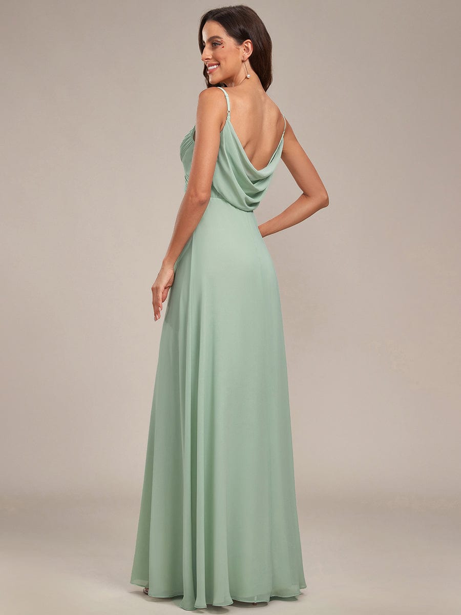 Criss-Cross V-Neck Chiffon Backless A-Line Bridesmaid Dress