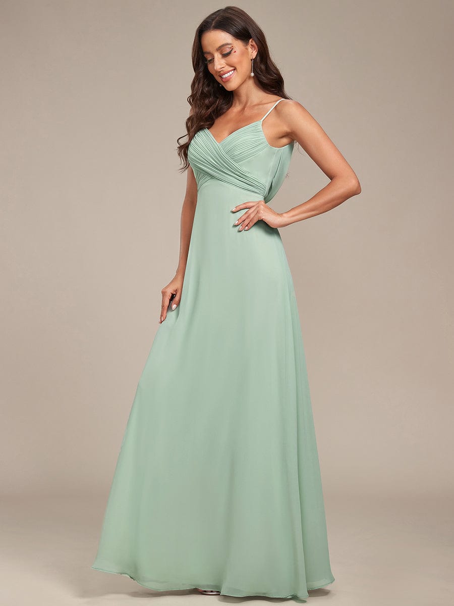 Criss-Cross V-Neck Chiffon Backless A-Line Bridesmaid Dress