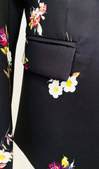 CHAQUETA DE TRAJE CON ESTAMPADO FLORAL EN NEGRO