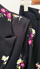 CHAQUETA DE TRAJE CON ESTAMPADO FLORAL EN NEGRO