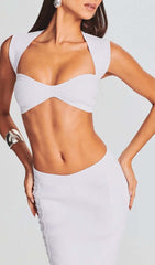 FRONT CUT-OUT BANDAGE TWO-PIECE IN IVORY