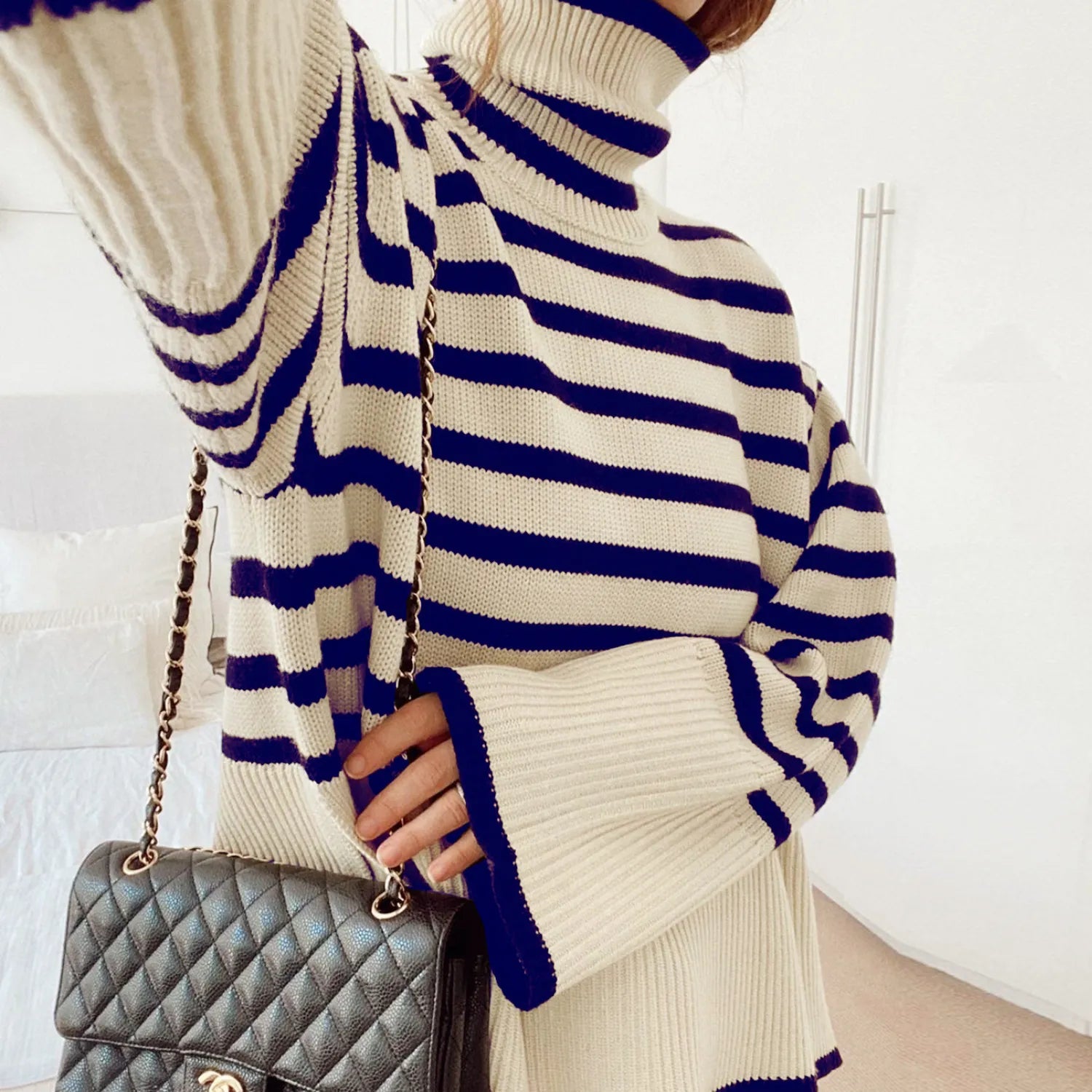 Striped Print Loose Pullover