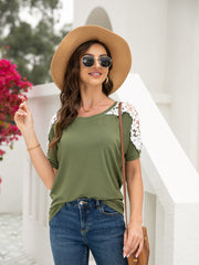 Round Neck Loose Solid Color Short-Sleeved T-Shirt