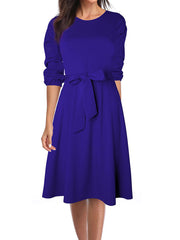 Elegant Work Sheath Long Sleeve Midi Dress