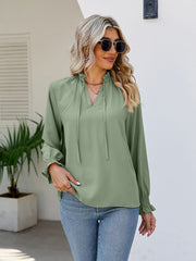 V Neck Bandal Soft Fashionable Blouse