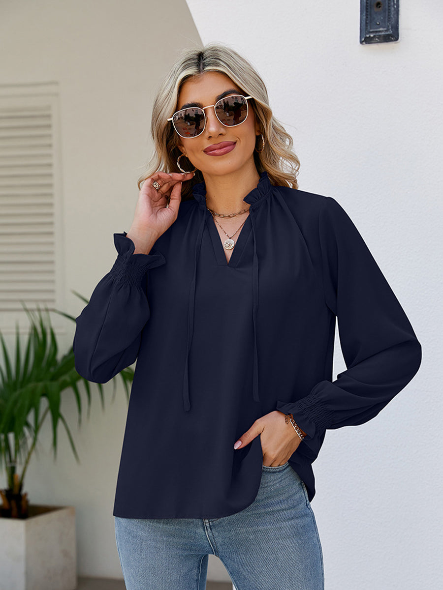 V Neck Bandal Soft Fashionable Blouse