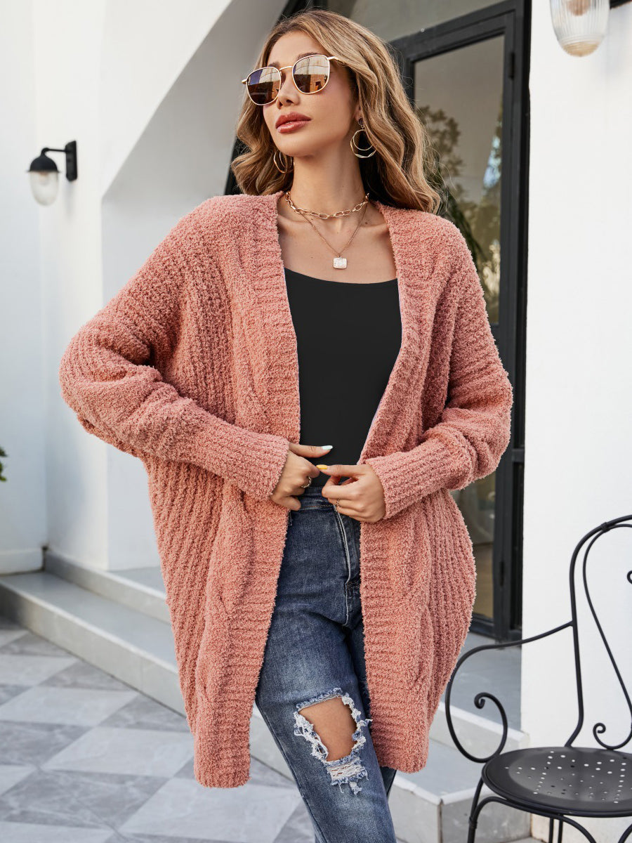 Loose And Cozy V Neck Cable Knit Sweater