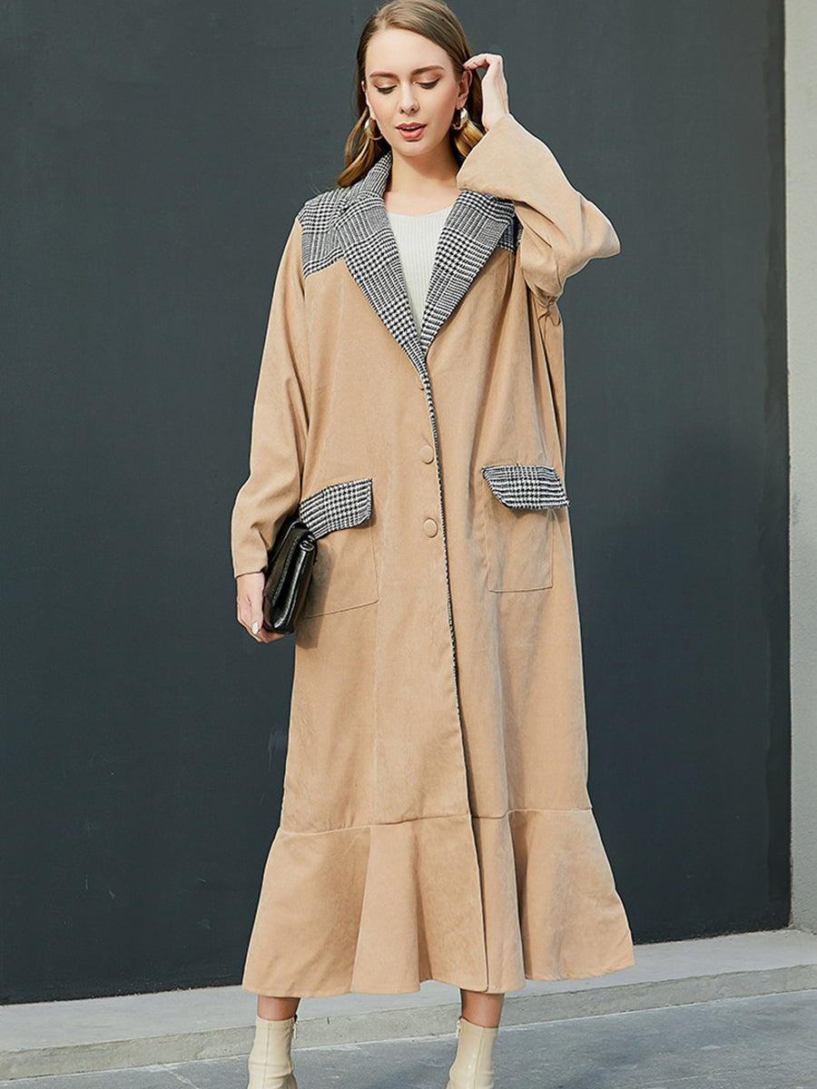 Loose Commuter Temperament Solid Color Coat