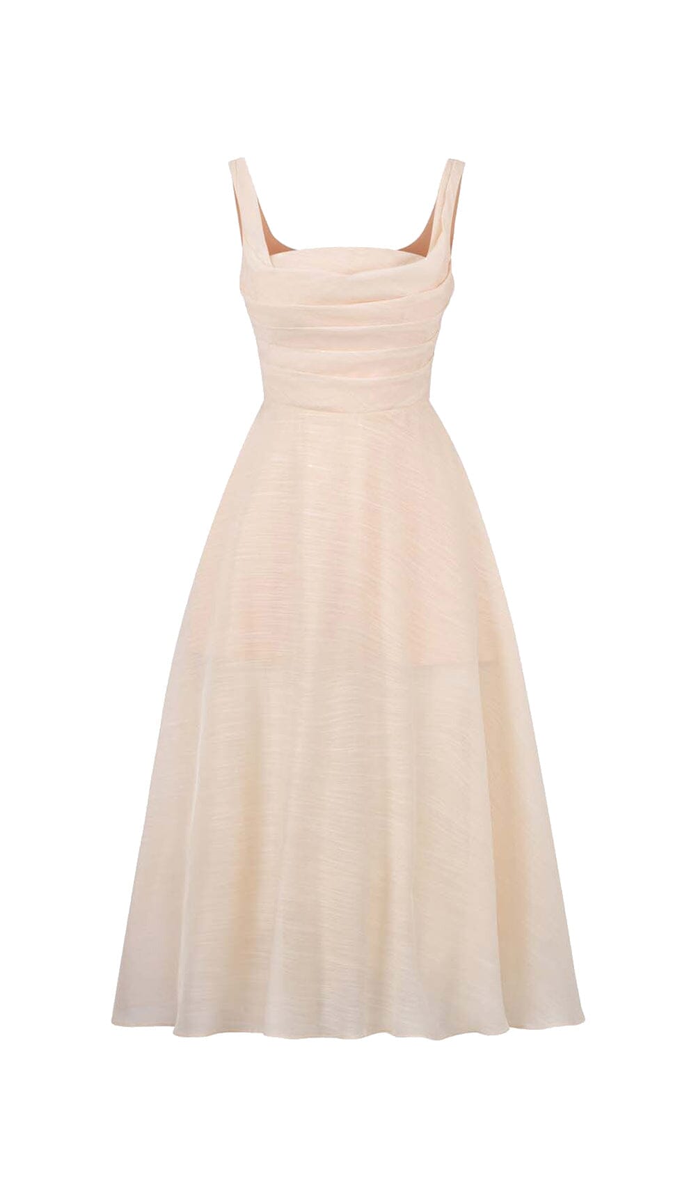 VESTIDO MIDI PLISADO DE CAMISETA ENCANTADORA EN BLANCO