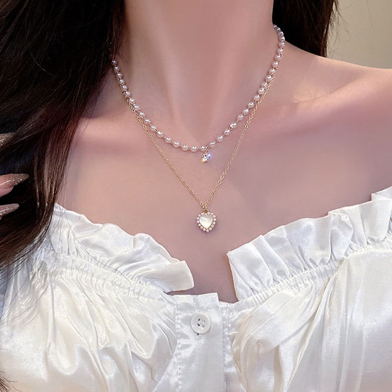 Pearl Butterfly Necklace Chocker