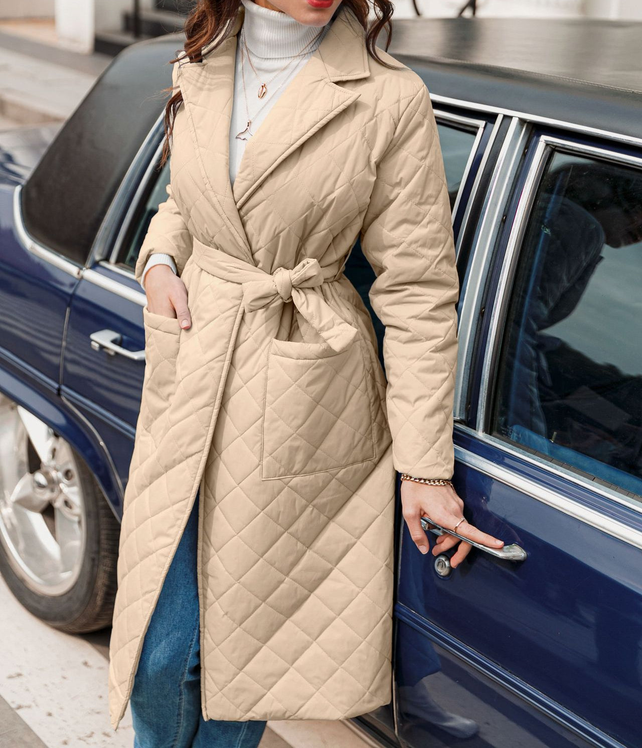 Long Warm Loose Casual Belt Coat