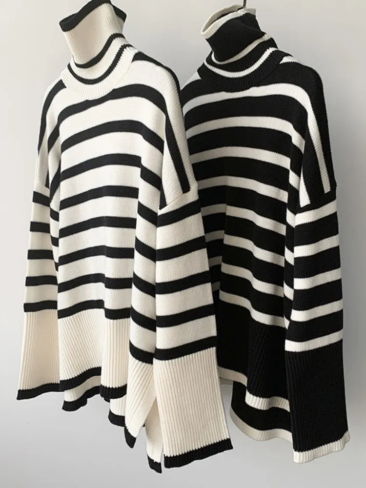 Striped Print Loose Pullover