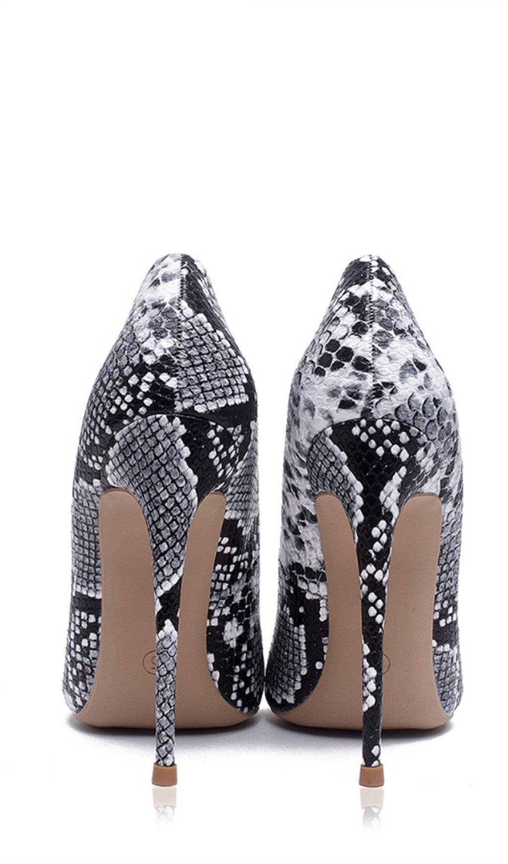 SNAKE PATTERN STILETTO HIGH HEELS