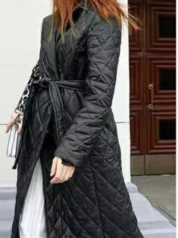 Long Warm Loose Casual Belt Coat