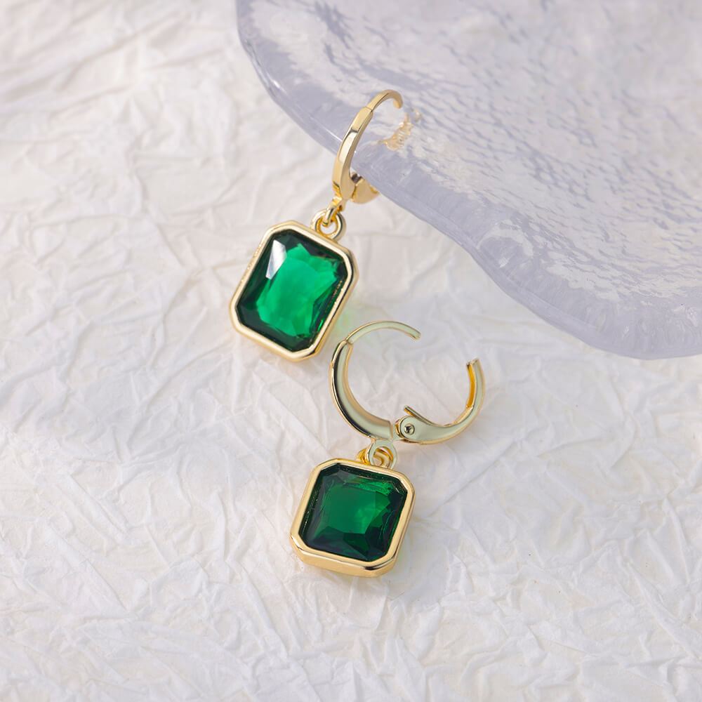 Green Crystal  Earrings