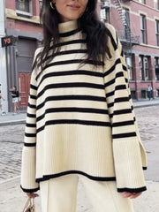 Striped Print Loose Pullover