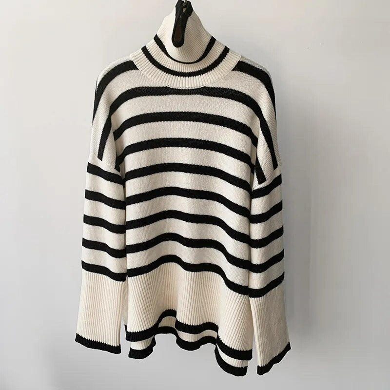 Striped Print Loose Pullover