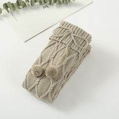 Braided Bowknot Decor Skinny Long Socks