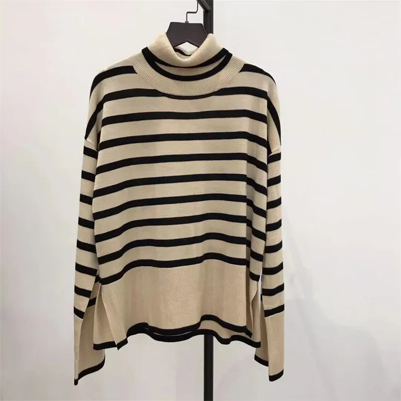 Striped Print Loose Pullover