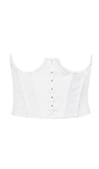 WHITE COTTON UNDERBUST CORSET