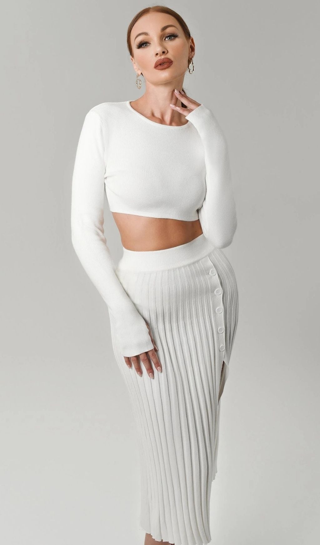 WHITE KNIT SET