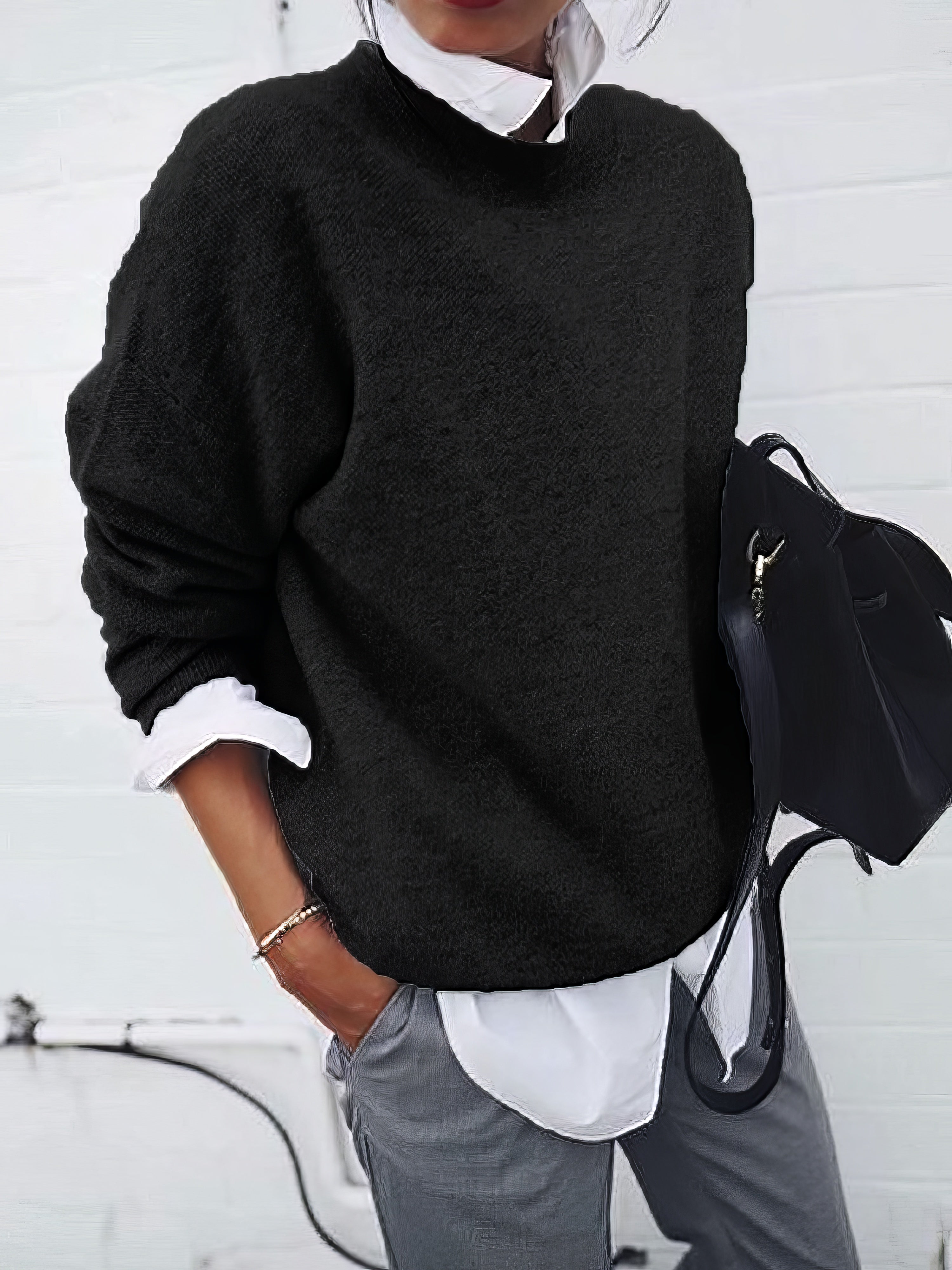 Round Neck Long Sleeve Sweater