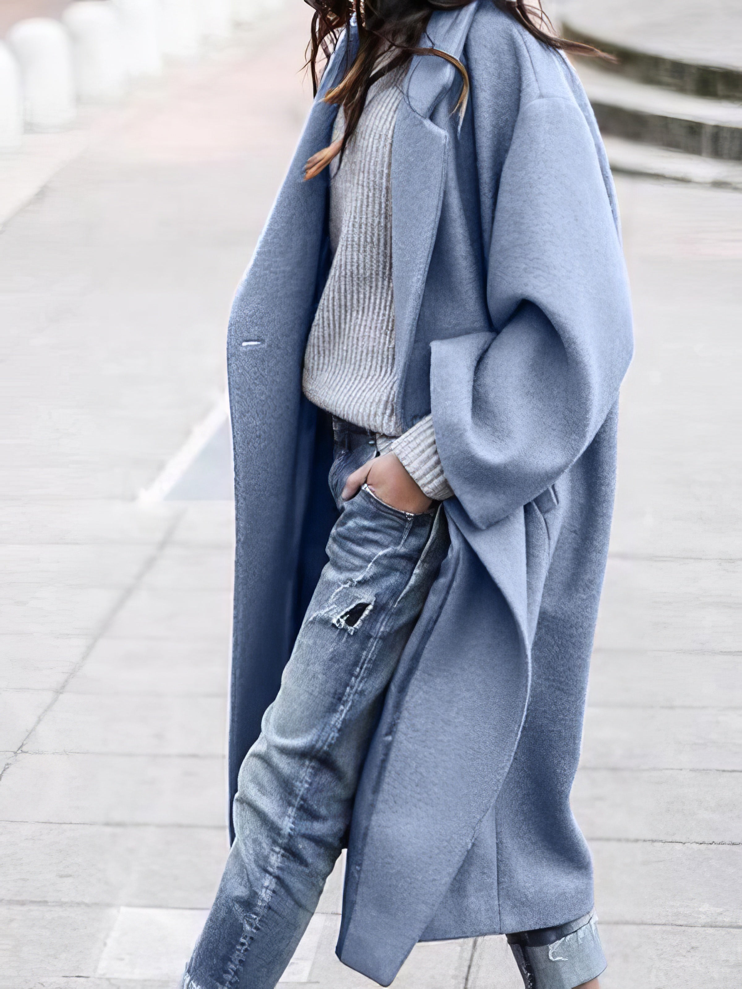 Solid Double-Sided Woolen Mid-Length Coat