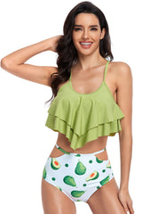 Falbala Print Summer Swimwear