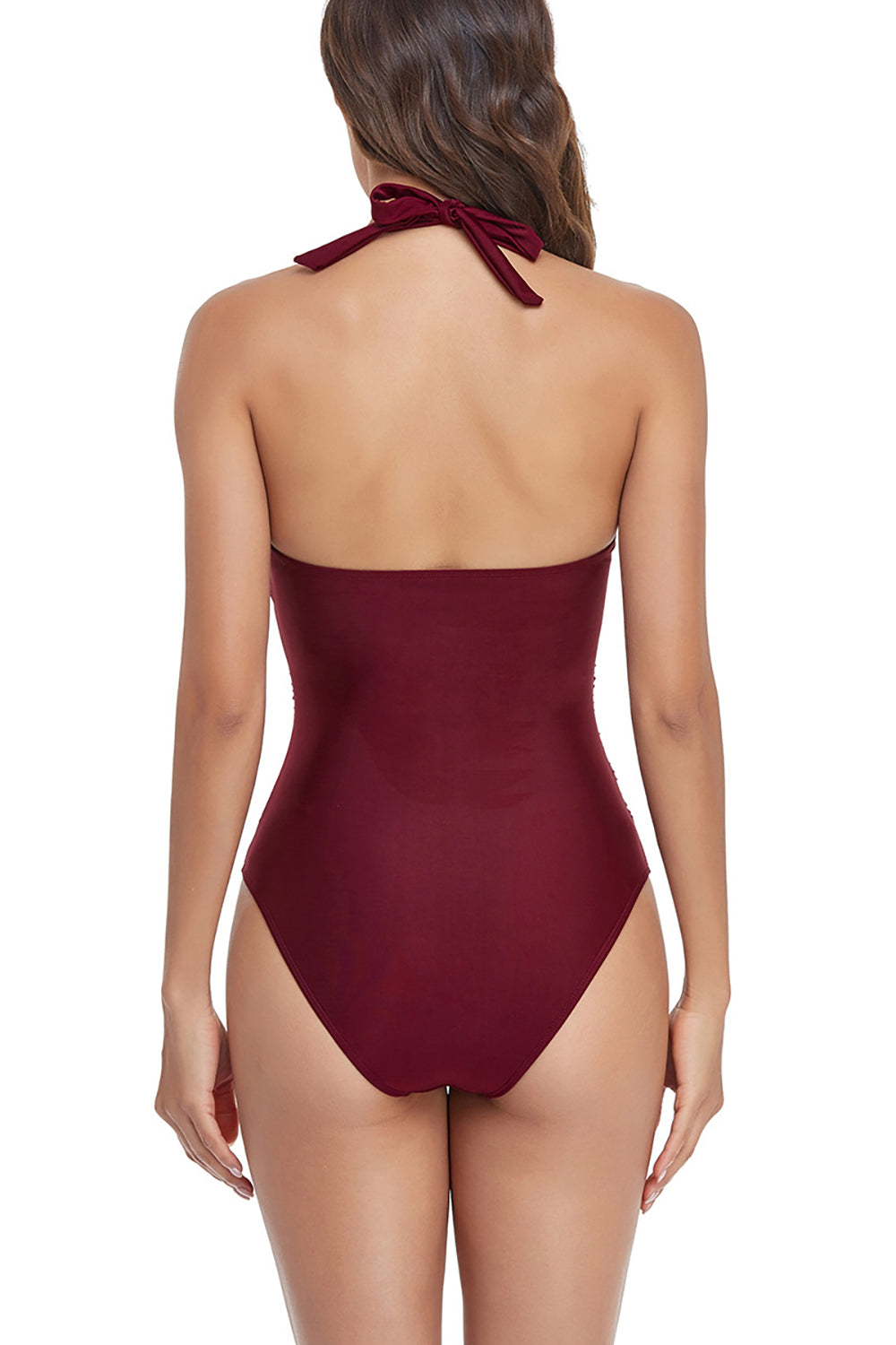 Burgundy One-Piece Swimsuit