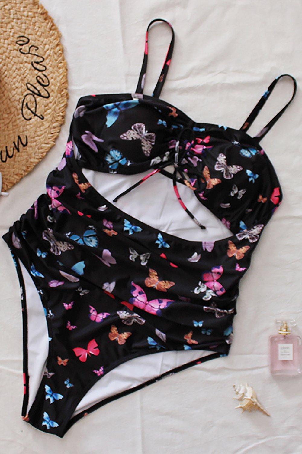 Plus Size Butterfly Printed Swimwear