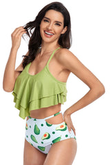 Falbala Print Summer Swimwear