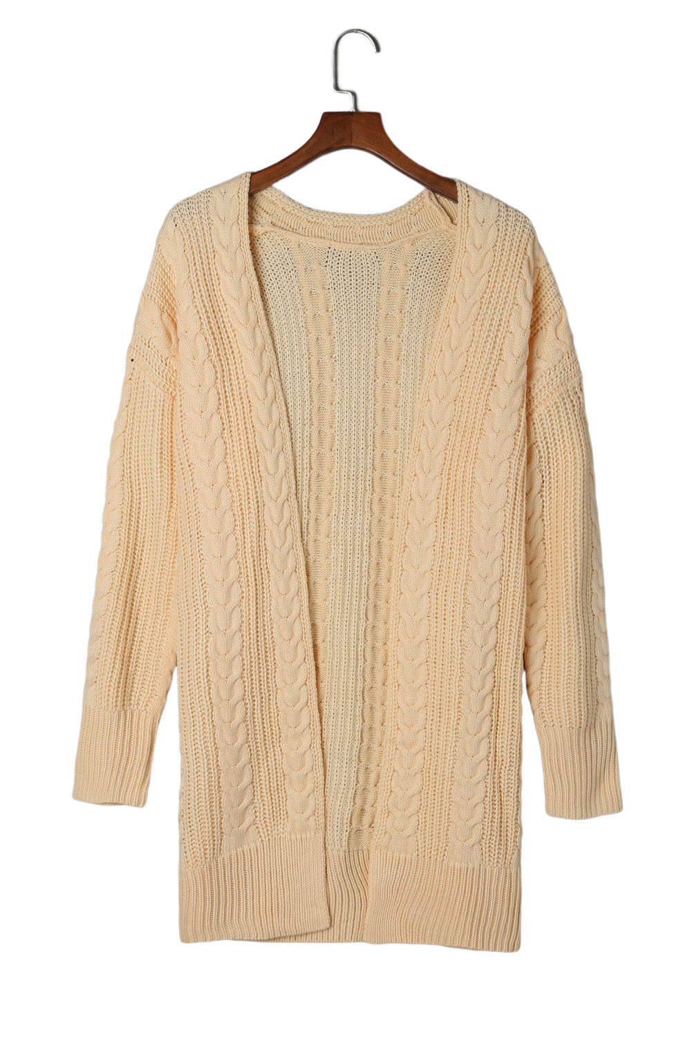 Orange Chunky Knit Open Front Cardigan