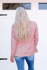 Pink 3/4 Sleeve Leopard Blazer