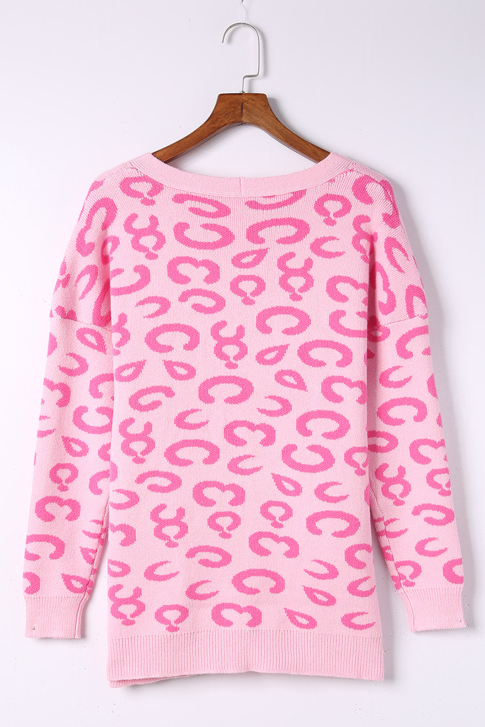 Pink Animal Print Leopard Cardigan